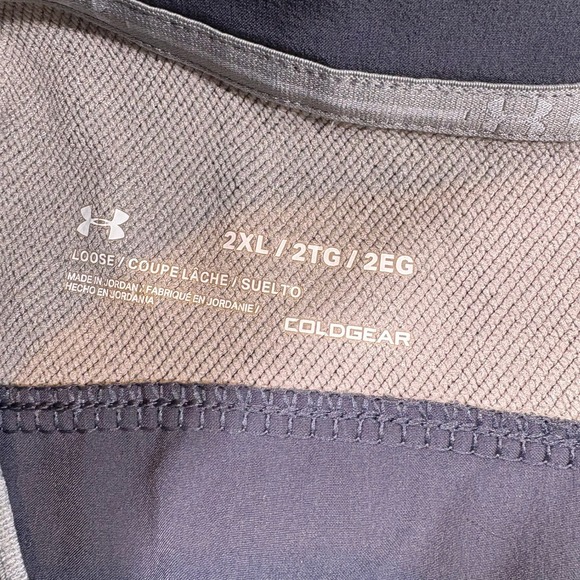 New Trier Under Armour ColdGear Quarter Zip Pullover Sweatshirt Gray Men's 2XL - Picture 4 of 6